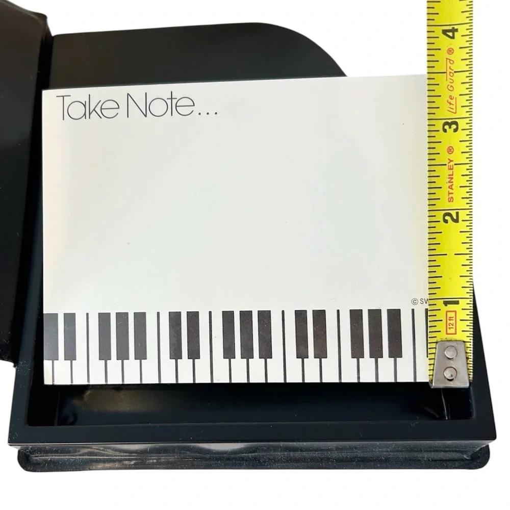 Vintage 1980s Piano Shaped Note Pad with Themed Note Paper & Music Note Pencil